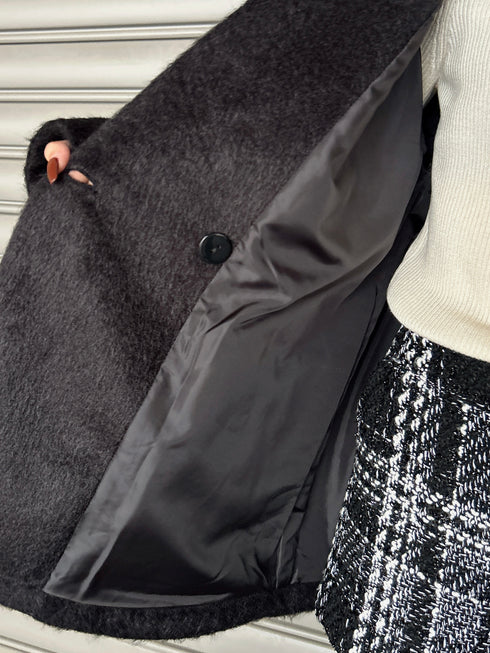 シャギーダブルミドル丈コート